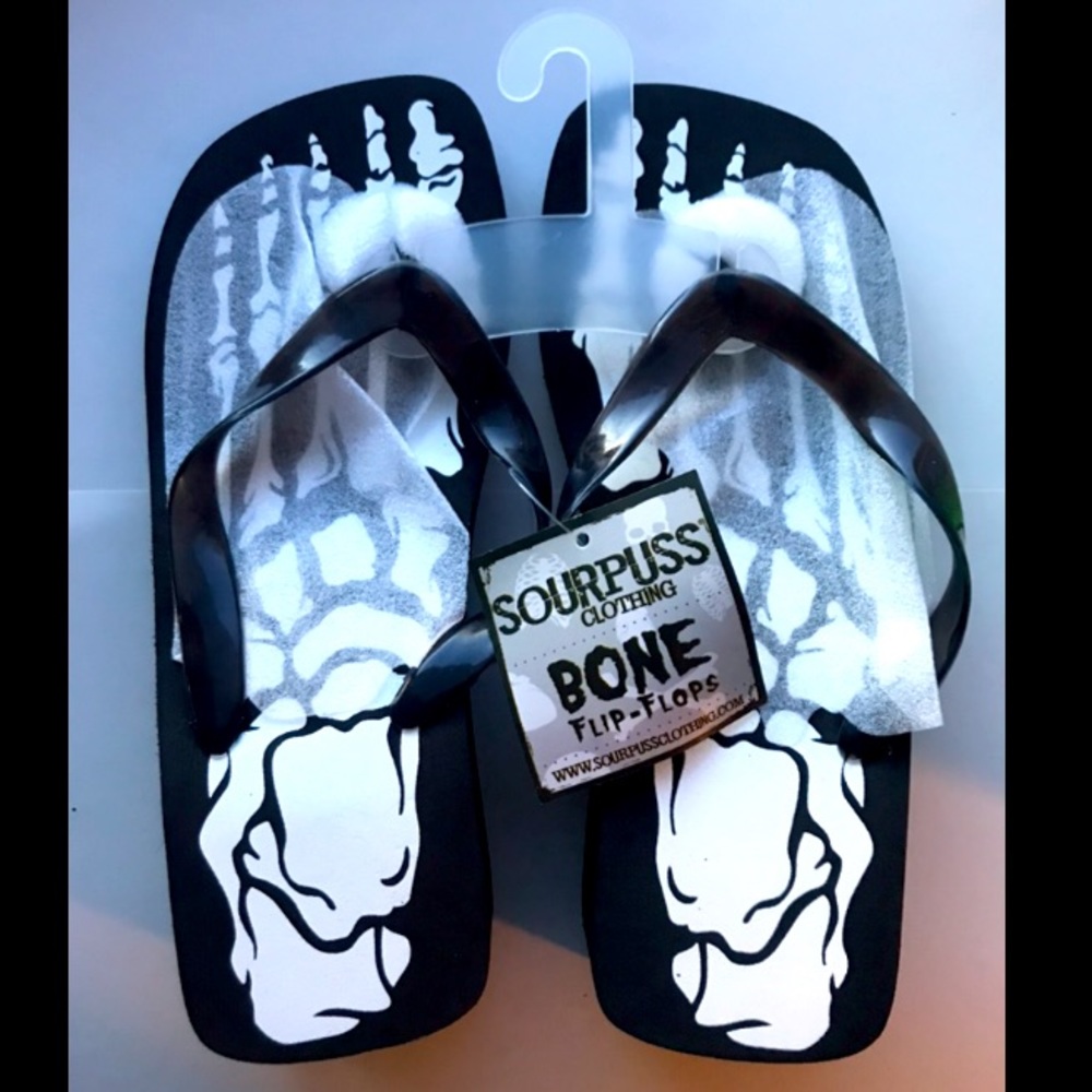 Sourpuss “Bone” Platform Sandals/Flip-Flops